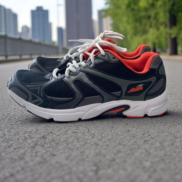 Avia Men’s Running Shoes Black Orange 10.5M Comfort Training Sneakers New - Picture 1 of 9